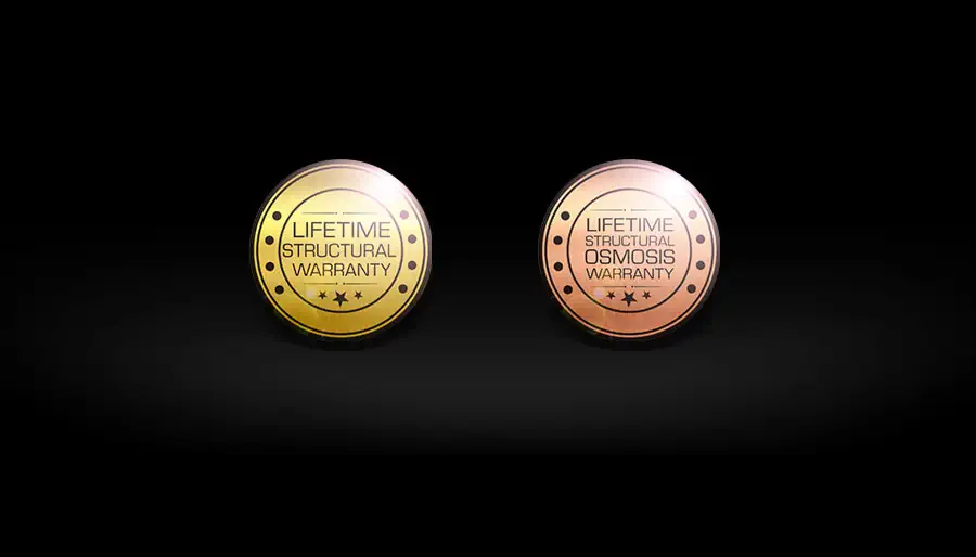 Lebenslange strukturelle Garantie für unsere Schwimmbecken aus Glasfaser