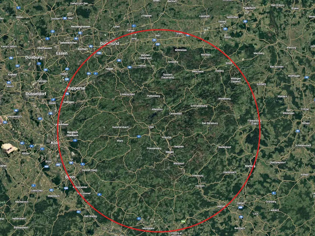 Servicegebiet für Poolinstallationen von Leisure Pools Sauerland